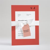 Hochzeitseinladung Karminrot personalisierbar - Farbe Rot/Rosa, Orange Und Weiß - 21 x 14.5 cm - MeineKarten