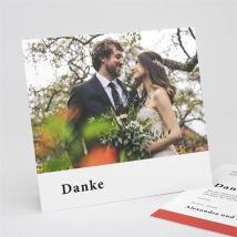 Dankeskarte Hochzeit Karminrot personalisierbar - Farbe Rot/Grün, Schwarz Und Weiß Und Bunt - 15 x 14 cm - MeineKarten