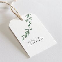 Geschenkanhänger Hochzeit Unter dem Olivenbaum personalisierbar - Farbe Grün Und Weiß - 4 x 6 cm - MeineKarten