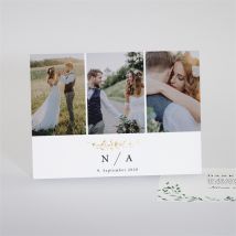 Dankeskarte Hochzeit Unter dem Olivenbaum - Gold personalisierbar - Farbe Grün, Weiß Und Gold - 10.3 x 14 cm - MeineKarten