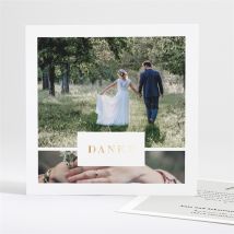 Dankeskarte Hochzeit Spiegel der Liebe personalisierbar - Farbe Grau/Gold - 13.5 x 13.5 cm - MeineKarten