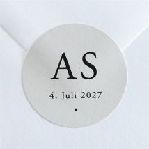 Aufkleber Hochzeit Spiegel der Liebe personalisierbar - Farbe Grau - 4 cm - MeineKarten