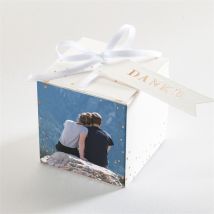 Geschenkbox Hochzeit Liebe im Rahmen - Kupfer anpassbar - Farbe Schwarz & Weiß/Weiß - 4.5 cm - MeineKarten