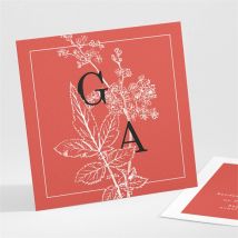 Save the Date Karte Rote Gravur personalisierbar - Farbe Rot - 9.5 x 9.5 cm - MeineKarten