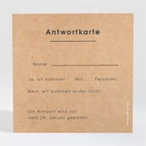 Antwortkarte Hochzeit Love first personalisierbar - Farbe Beige Und Braun/Kraftpapier - 9.5 x 9.5 cm - MeineKarten