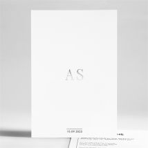 Hochzeitseinladung Minimalismus personalisierbar - Farbe Schwarz & Weiß/Weiß/Silber - 14.5 x 21 cm - MeineKarten