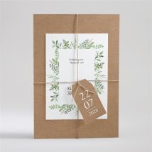 Hochzeitseinladung Frühlingsgrün Kraftpapier personalisierbar - Farbe Grün, Beige, Braun Und Weiß/Kraftpapier - 21 x 14.5 cm - MeineKarten
