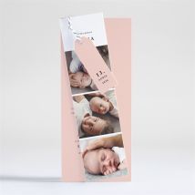 Geburtskarte Ihre Geschichte personalisierbar - Farbe Rosa/Orange Und Beige, Schwarz Und Weiß/Pastellfarben - 21 x 9 cm - MeineKarten