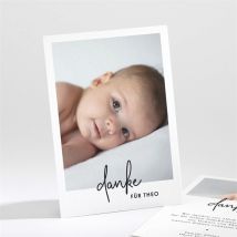 Dankeskarte Geburt Hello mit Fotos personalisierbar - Farbe Schwarz & Weiß/Schwarz/Weiß - 13.8 x 9.5 cm - MeineKarten