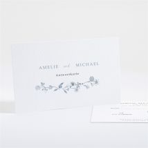 Antwortkarte Hochzeit Blumengesteck personalisierbar - Farbe Blau, Weiß Und Grau - 13.5 x 8.5 cm - MeineKarten