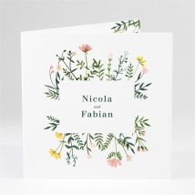 Hochzeitseinladung Wilde Blumen personalisierbar - Farbe Rosa Und Grün/Gelb, Orange Und Weiß Und Bunt - 15 x 15 cm - MeineKarten