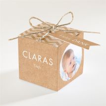 Geschenkbox Taufe Rosa Girlande personalisierbar - Farbe Rot/Rosa Und Beige Und Braun/Kraftpapier - 4.5 cm - MeineKarten