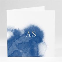 Hochzeitseinladung Fantasie personalisierbar - Farbe Blau, Weiß Und Gold - 15 x 15 cm - MeineKarten