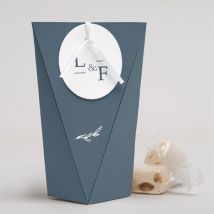 Geschenkbox Hochzeit Goldkranz - Schachtel personalisierbar - Farbe Blau Und Weiß - 4 x 4 x 11 cm - MeineKarten