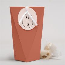 Geschenkbox Hochzeit Terrakotta - Schachtel personalisierbar - Farbe Rot/Orange Und Beige - 4 x 4 x 11 cm - MeineKarten