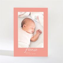 Geburtskarte Rosafarbener Rahmen personalisierbar - Farbe Rosa, Orange Und Weiß Und Bunt - 9.5 x 13.8 cm - MeineKarten