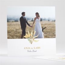 Dankeskarte Hochzeit Herbststrauß personalisierbar - Farbe Grün/Gelb/Beige, Braun Und Weiß Und Grau - 13.5 x 13.5 cm - MeineKarten