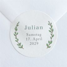Sticker Geburt Meine Wiege personalisierbar - Farbe Grün, Weiß Und Grau - 4 cm - MeineKarten