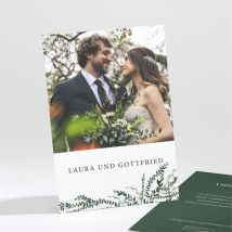 Dankeskarte Hochzeit Waldrand personalisierbar - Farbe Grün Und Weiß - 9.5 x 13.8 cm - MeineKarten