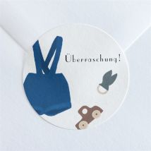 Sticker Geburt Meine kleinen Sachen Jungen personalisierbar - Farbe Blau, Braun Und Weiß - 4 cm - MeineKarten