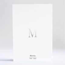 Trauerkarte Silberne Initiale