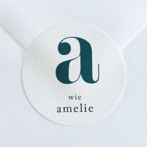 Sticker Geburt Hübscher Kinderreim personalisierbar - Farbe Blau Und Weiß - 4 cm - MeineKarten