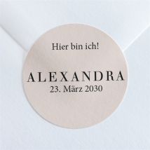 Sticker Geburt Foto mit Rahmen personalisierbar - Farbe Rosa/Pastellfarben - 4 cm - MeineKarten
