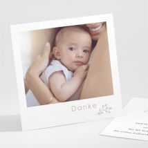 Dankeskarte Geburt Meine kleinen Schühchen personalisierbar - Farbe Rosa/Orange Und Beige, Braun Und Weiß Und Grau - 9.5 x 9.5 cm - MeineKarten