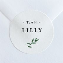 Aufkleber Taufe Naturbezogen personalisierbar - Farbe Grün Und Weiß - 4 cm - MeineKarten