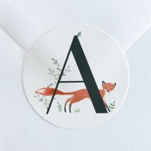 Sticker Geburt Tieralphabet personalisierbar - Farbe Rot/Grün Und Orange/Schwarz/Weiß - 4 cm - MeineKarten