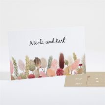 Antwortkarte Hochzeit Feldblumenstrauß personalisierbar - Farbe Rosa/Orange Und Beige/Violett Und Weiß Und Bunt/Kraftpapier - 13.5 x 8.5 cm -