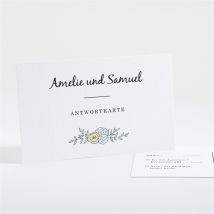 Antwortkarte Hochzeit Liebespaar personalisierbar - Farbe Blau, Gelb Und Weiß - 13.5 x 8.5 cm - MeineKarten