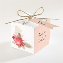 Geschenkbox Hochzeit Behutsamkeit personalisierbar - Farbe Rot/Rosa/Orange, Beige Und Weiß - 4.5 cm - MeineKarten