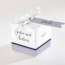 Geschenkbox Hochzeit Strauß in Nude personalisierbar - Farbe Grün/Blau/Violett Und Weiß Und Grau - 4.5 cm - MeineKarten