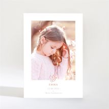 Einladung Kommunion Taube - Magnet personalisierbar - Farbe Rosa Und Weiß - 9.5 x 13.8 cm - MeineKarten