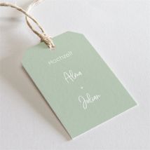 Geschenkanhänger Hochzeit Blühende Schönheit personalisierbar - Farbe Grün Und Schwarz & Weiß/Weiß - 4 x 6 cm - MeineKarten
