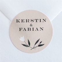 Aufkleber Hochzeit In Pink und Weiß personalisierbar - Farbe Rosa Und Schwarz - 4 cm - MeineKarten