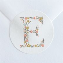 Aufkleber Kommunion Blumensignatur personalisierbar - 4 cm - MeineKarten