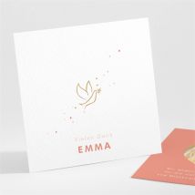Dankeskarte Kommunion Taube personalisierbar - Farbe Rosa/Orange, Beige Und Weiß - 9.5 x 9.5 cm - MeineKarten
