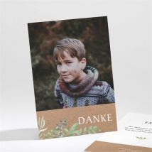 Dankeskarte Kommunion Pflanzenillustration personalisierbar - Farbe Grün, Beige, Braun Und Weiß/Kraftpapier - 9.5 x 13.8 cm - MeineKarten