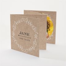Einladung Taufe Taufe in Kraftpapier personalisierbar - Farbe Beige Und Braun/Kraftpapier - 10 x 10 cm - MeineKarten