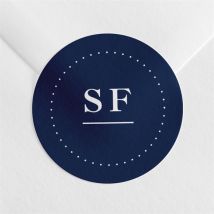 Aufkleber Hochzeit Schick in Blau personalisierbar - Farbe Blau Und Weiß - 4 cm - MeineKarten