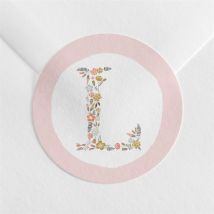 Sticker Geburt Blumen Alphabet personalisierbar - Farbe Rosa, Beige Und Weiß Und Bunt - 4 cm - MeineKarten