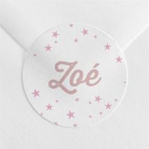 Sticker Geburt Glück und Süße personalisierbar - Farbe Rosa - 4 cm - MeineKarten