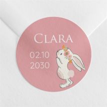 Sticker Geburt Magnetkarte Poesie personalisierbar - Farbe Rosa, Beige Und Weiß - 4 cm - MeineKarten
