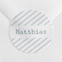 Sticker Geburt Foto Patchwork personalisierbar - Farbe Blau, Weiß Und Grau - 4 cm - MeineKarten