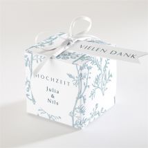 Geschenkbox Hochzeit Exklusive Freude personalisierbar - Farbe Blau, Weiß Und Grau - 4.5 cm - MeineKarten