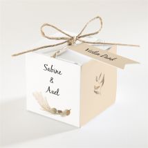 Geschenkbox Hochzeit Herbstkranz personalisierbar - Farbe Gelb/Orange Und Beige, Braun Und Weiß - 4.5 cm - MeineKarten