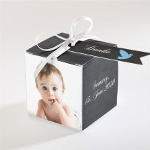 Geschenkbox Taufe Blauer Engel personalisierbar - Farbe Blau Und Schwarz/Schiefertafel - 4.5 cm - MeineKarten