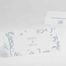 Tischkarte Hochzeit Exklusive Freude personalisierbar - Farbe Blau, Weiß Und Grau - 9.5 x 4.2 cm - MeineKarten